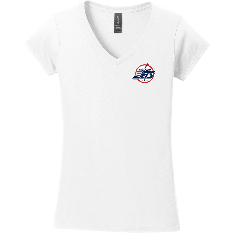 Metro Jets Softstyle Ladies Fit V-Neck T-Shirt