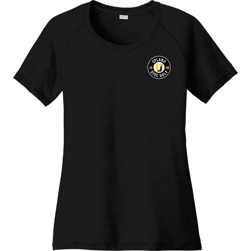 Upland Disc Golf Ladies PosiCharge Tri-Blend Wicking Scoop Neck Raglan Tee