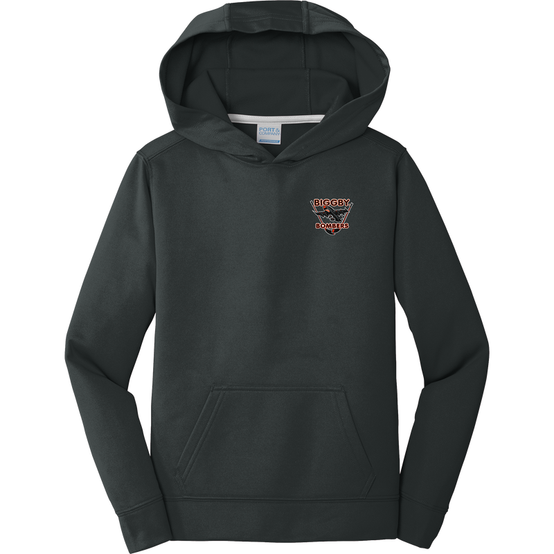 Biggby Bombers Youth Performance Fleece Pullover Hooded Sweatshirt