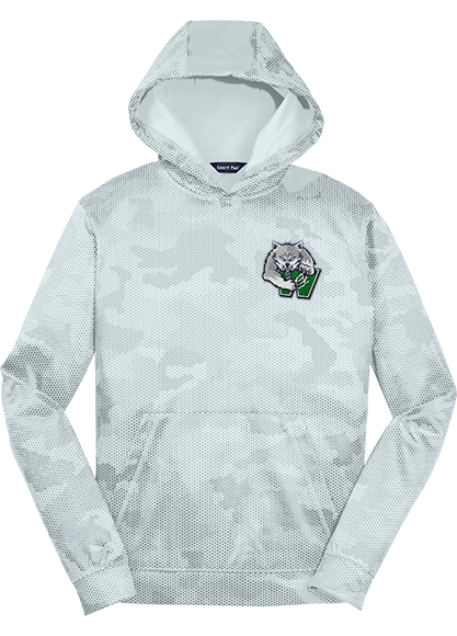 Woodbridge Wolfpack Youth Sport-Wick CamoHex Fleece Hooded Pullover