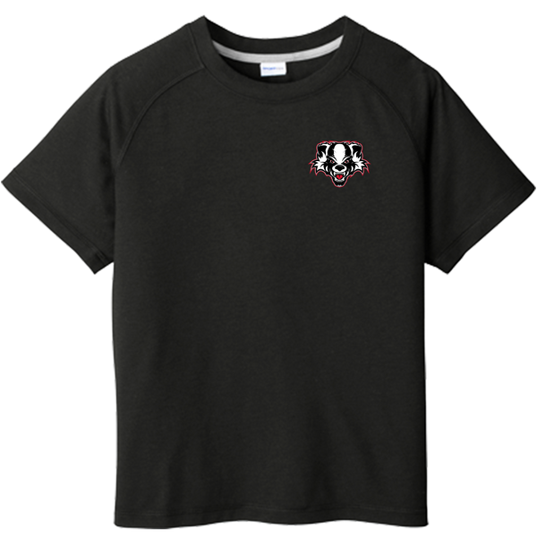Scary Badgers Youth PosiCharge Tri-Blend Wicking Raglan Tee
